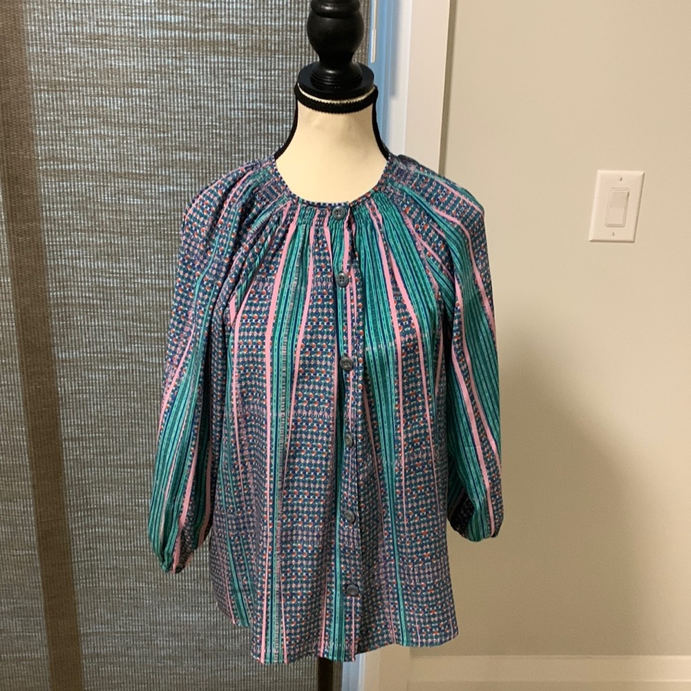 Tucker 100% silk blouse size small